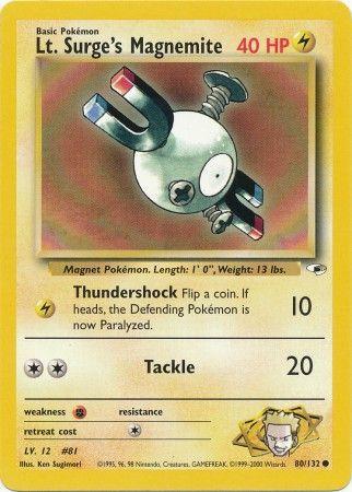 Lt. Surge's Magnemite (80) 80/132 - Gym Heroes Unlimited