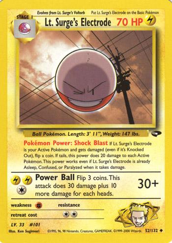 Lt. Surge's Electrode 52/132 - Gym Challenge Unlimited