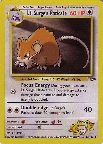 Lt. Surge's Raticate 53/132 - Gym Challenge Unlimited