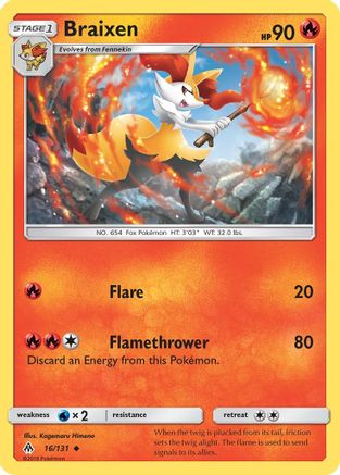 Braixen 16/131 - SM  Forbidden Light