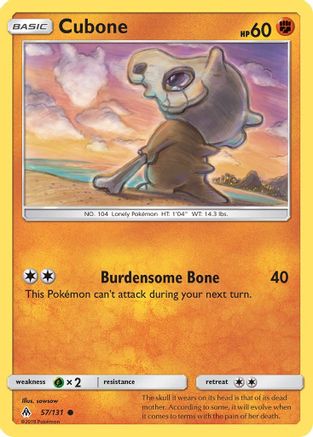Cubone 57/131 - SM  Forbidden Light Reverse Holofoil
