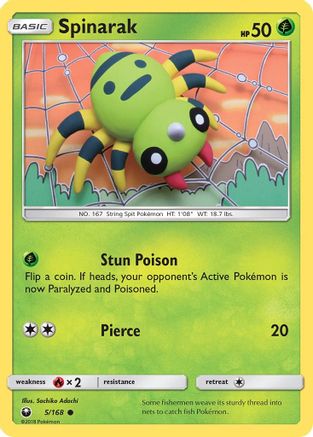Spinarak 5/168 - SM  Celestial Storm Reverse Holofoil