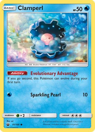 Clamperl 41/168 - SM  Celestial Storm Reverse Holofoil