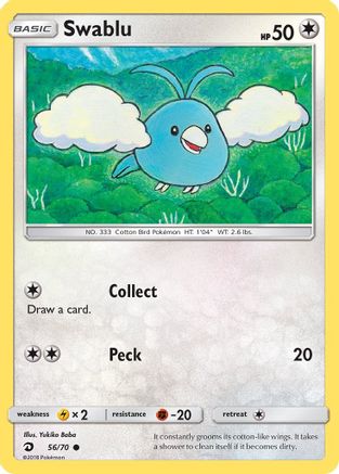 Swablu (56) 56/70 - Dragon Majesty Reverse Holofoil
