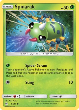 Spinarak 9/214 - SM  Lost Thunder