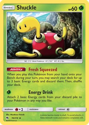 Shuckle 16/214 - SM  Lost Thunder Reverse Holofoil