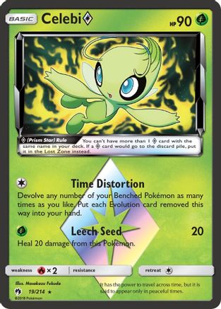 Celebi Prism Star 19/214 - SM  Lost Thunder Holofoil