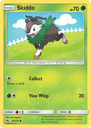 Skiddo 35/214 - SM  Lost Thunder Reverse Holofoil