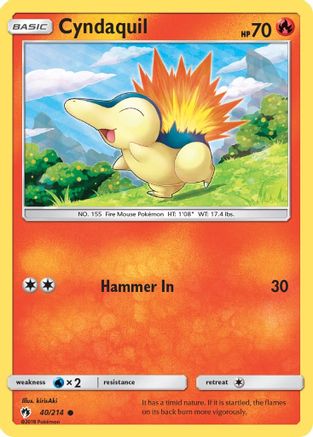Cyndaquil (40) 40/214 - SM  Lost Thunder Reverse Holofoil