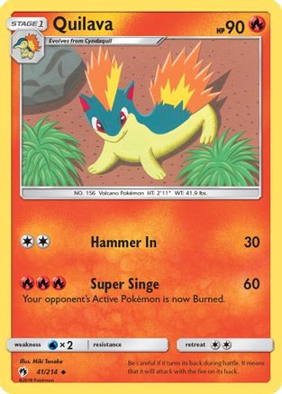 Quilava 41/214 - SM  Lost Thunder Reverse Holofoil