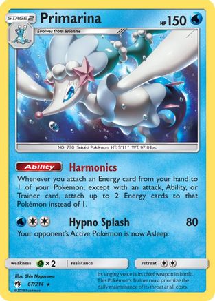 Primarina 67/214 - SM  Lost Thunder