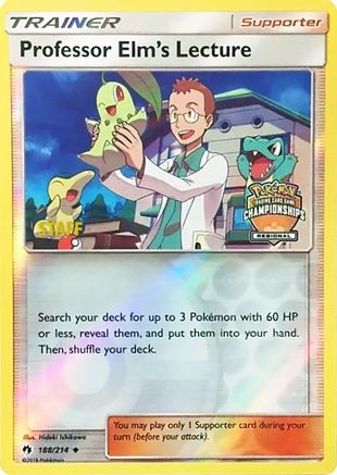 Professor Elm's Lecture - 188/214 (Regional Championships) [Staff] 188 - League & Championship Cards Reverse Holofoil
