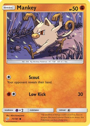 Mankey 71/181 - SM  Team Up Reverse Holofoil