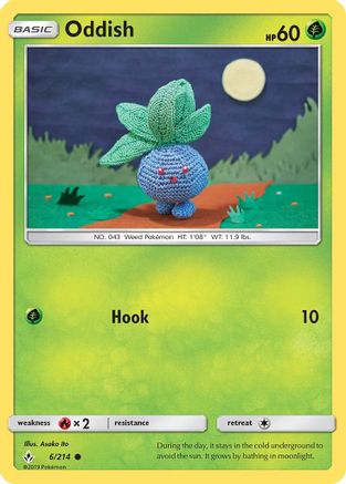Oddish (6) 6/214 - SM  Unbroken Bonds Reverse Holofoil