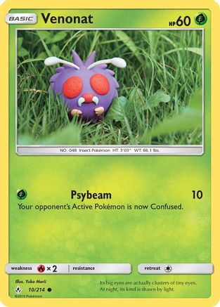Venonat (10) 10/214 - SM  Unbroken Bonds Reverse Holofoil