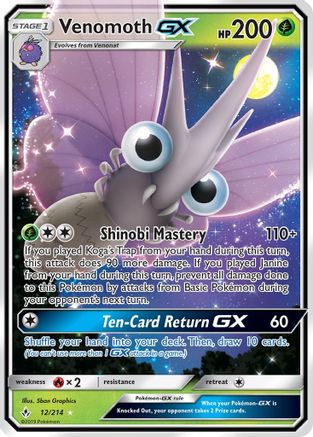 Venomoth GX 12/214 - SM  Unbroken Bonds Holofoil