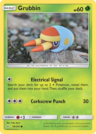 Grubbin 18/214 - SM  Unbroken Bonds Reverse Holofoil