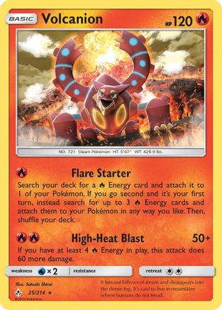 Volcanion 25/214 - SM  Unbroken Bonds Reverse Holofoil