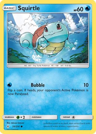 Squirtle 33/214 - SM  Unbroken Bonds Reverse Holofoil