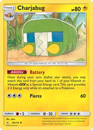 Charjabug 58/214 - SM  Unbroken Bonds Reverse Holofoil