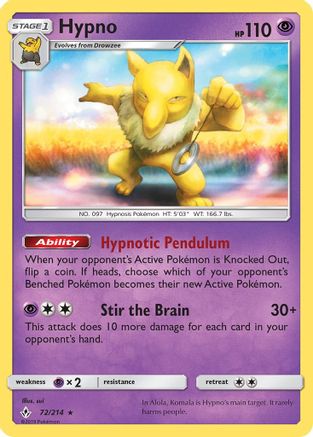Hypno 72/214 - SM  Unbroken Bonds Reverse Holofoil