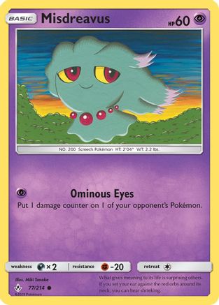 Misdreavus 77/214 - SM  Unbroken Bonds Reverse Holofoil