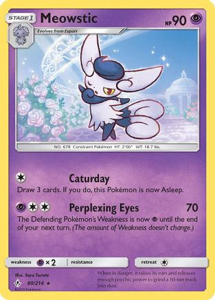 Meowstic 80/214 - SM  Unbroken Bonds Reverse Holofoil