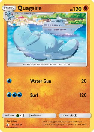 Quagsire 97/214 - SM  Unbroken Bonds Reverse Holofoil