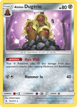 Alolan Dugtrio 122/214 - SM  Unbroken Bonds Reverse Holofoil