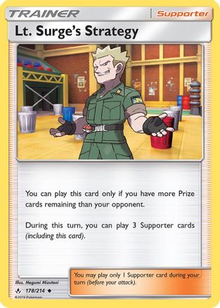 Lt. Surge's Strategy 178/214 - SM  Unbroken Bonds Reverse Holofoil