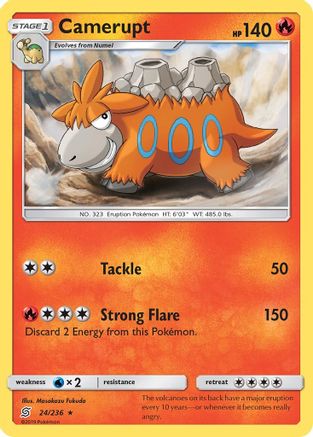 Camerupt 24/236 - SM  Unified Minds Reverse Holofoil