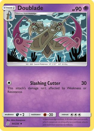 Doublade 94/236 - SM  Unified Minds Reverse Holofoil