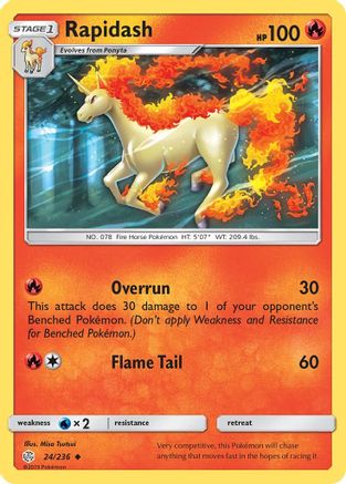 Rapidash 24/236 - SM  Cosmic Eclipse Reverse Holofoil
