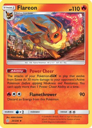 Flareon 25/236 - SM  Cosmic Eclipse Reverse Holofoil