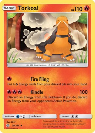 Torkoal 29/236 - SM  Cosmic Eclipse Reverse Holofoil