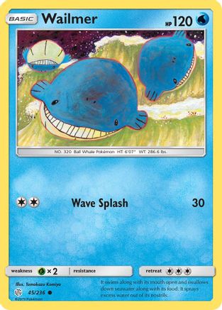 Wailmer 45/236 - SM  Cosmic Eclipse Reverse Holofoil
