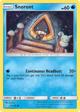 Snorunt 47/236 - SM  Cosmic Eclipse Reverse Holofoil