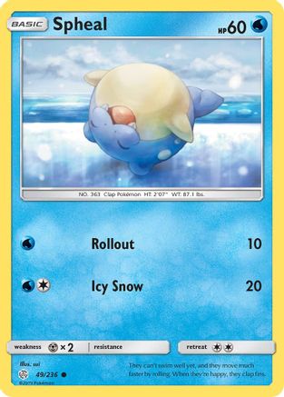 Spheal - 49/236 49/236 - SM  Cosmic Eclipse Reverse Holofoil