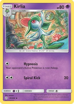 Kirlia 81/236 - SM  Cosmic Eclipse Reverse Holofoil