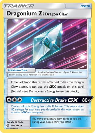 Dragonium Z: Dragon Claw 190/236 - SM  Cosmic Eclipse Reverse Holofoil