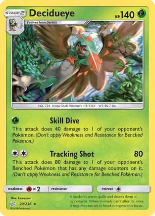Decidueye 20/236 - SM  Cosmic Eclipse Reverse Holofoil
