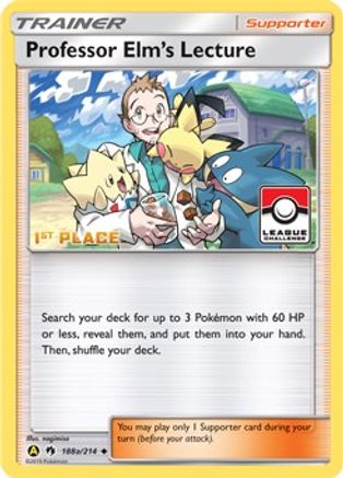 Professor Elm's Lecture - 188a/214 (League Challenge) [1st Place] 188a/214 - League & Championship Cards Reverse Holofoil