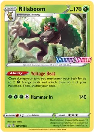 Rillaboom - SWSH006 (Prerelease) SWSH006/307 - SWSH Sword & Shield Promo Cards Holofoil