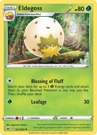 Eldegoss 21/202 - SWSH01 Sword & Shield Base Set Reverse Holofoil