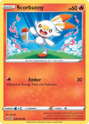 Scorbunny (030) 30/202 - SWSH01 Sword & Shield Base Set