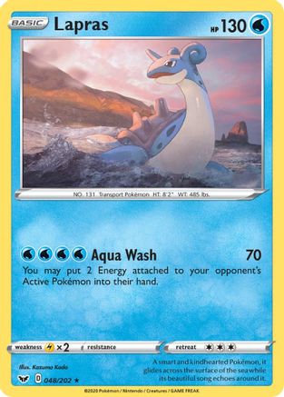 Lapras 48/202 - SWSH01 Sword & Shield Base Set Reverse Holofoil