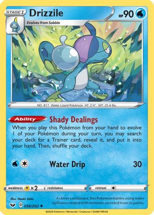 Drizzile (056) 56/202 - SWSH01 Sword & Shield Base Set Reverse Holofoil