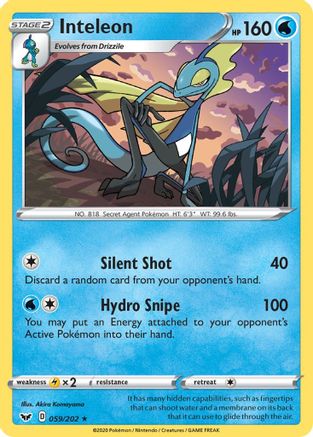 Inteleon (059) 59/202 - SWSH01 Sword & Shield Base Set Reverse Holofoil