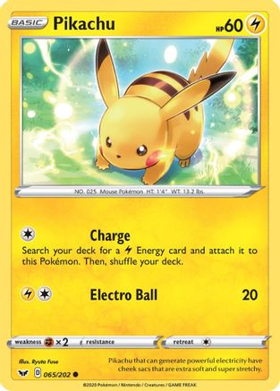 Pikachu 65/202 - SWSH01 Sword & Shield Base Set