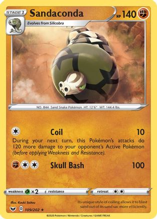 Sandaconda (109) 109/202 - SWSH01 Sword & Shield Base Set Reverse Holofoil